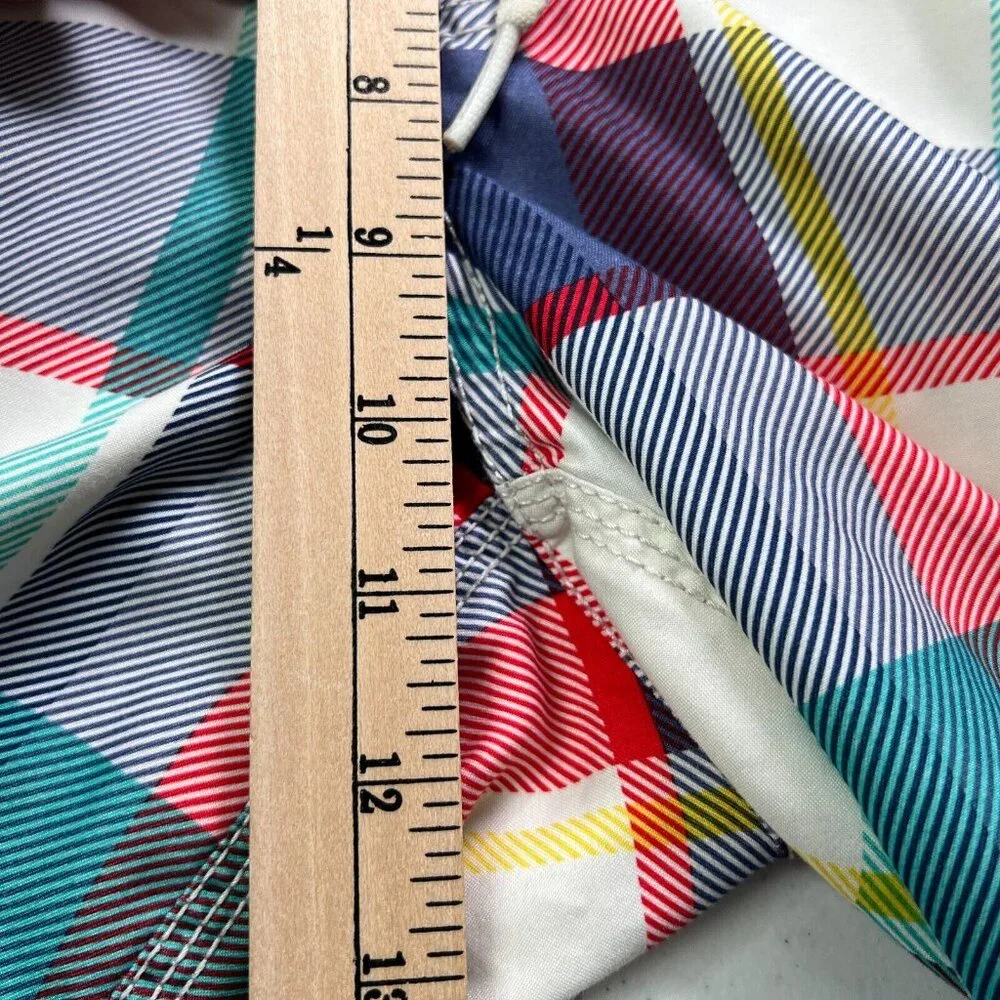 American Eagle Swim Trunks Board Shorts Mens Medium Multicolored Plaid Unlined